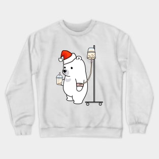 Christmas Boba Bear Loves Boba Too Much! Crewneck Sweatshirt